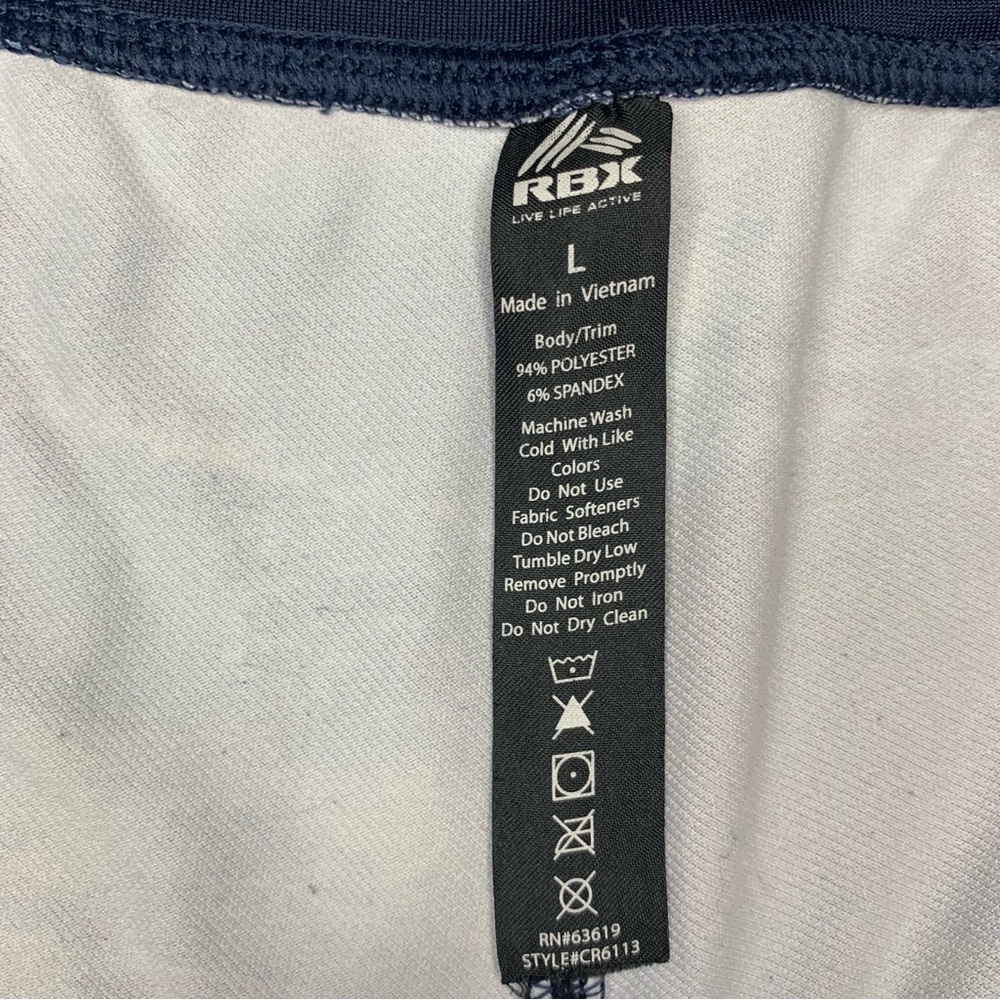 RBX Active Women’s Leggings Size Large Ocean Blue‎ & White Yoga Workout Pants - Picture 4 of 6